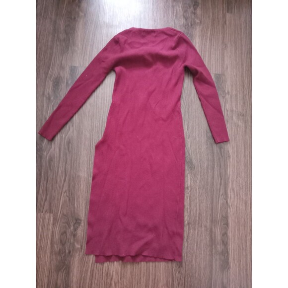 Capuffy Maroon Knot Ribbed Sweater Dress Womens Size Medium - Picture 6 of 6